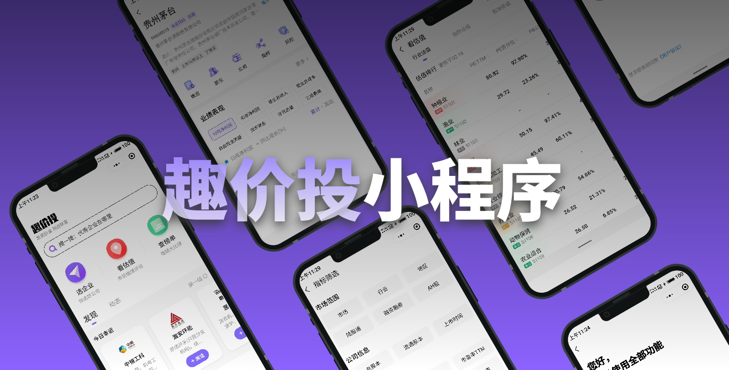 【金融股票类小程序开发】趣价投小程序